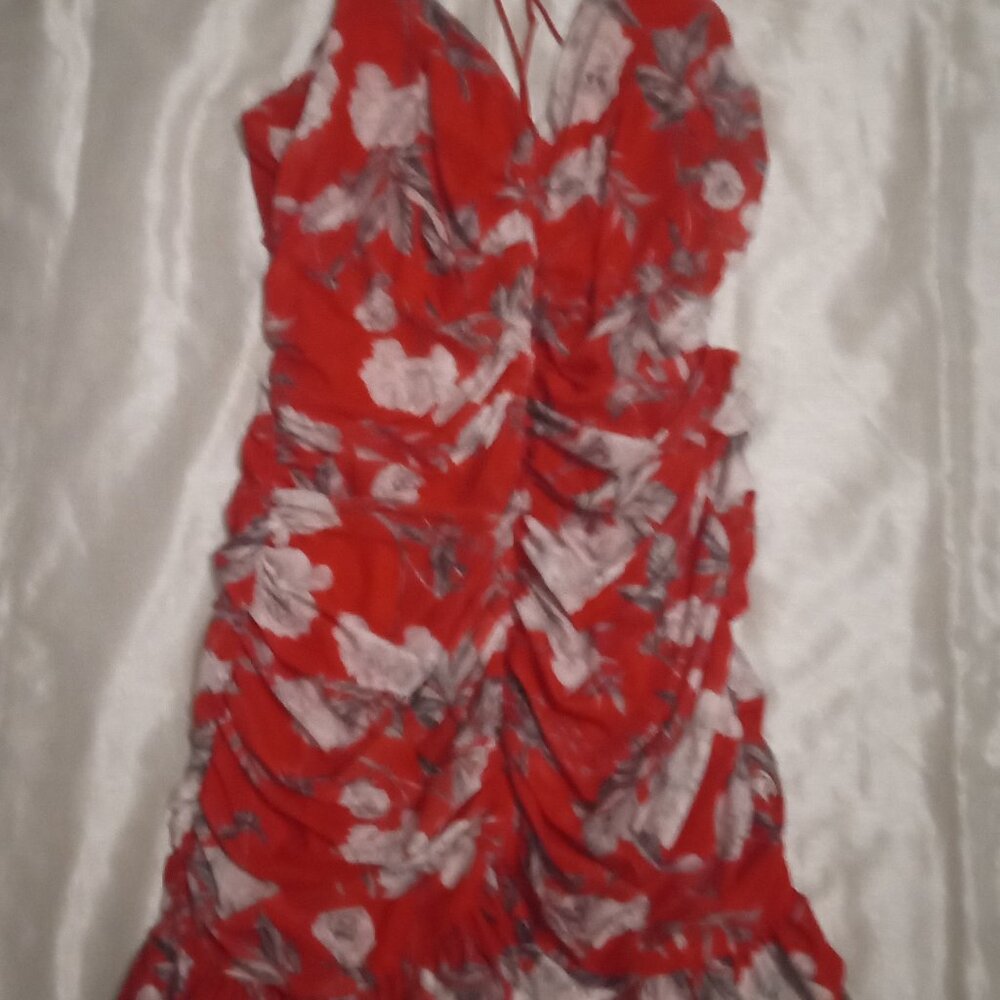 Fashion Nova women's party dress red/white paisley size3X